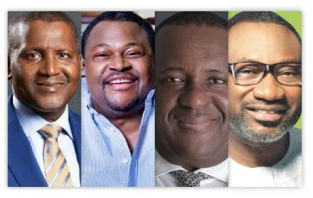 Aliko Dangote , Mike Adenuga,Abdulsamad Rabiu,Femi Otedola